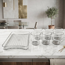 Premium Glass Serving Set (6 Glass With 1 Tray)