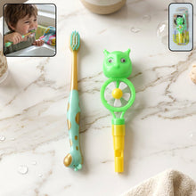 Kids Toothbrush with Cute Animal Whistle Toy Set