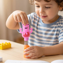Kids Cartoon Spring Frog Toy With Toothbrush Set (2 Pc Set)
