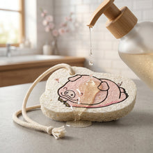 Cartoon Printed Bath Scrubber Sponge with Hanging Rope (1 Pc)