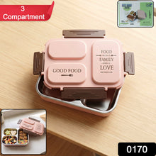 3-Compartment Stainless Steel Lunch Box (1 Pc)