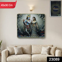 Divine Radha Krishna Flute Art Wall Frame (1 Pc, 45x30 Cm)