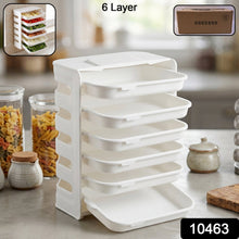 Wall Mount 6-Layer Food Storage Rack – Stackable, Space-Saving Organizer