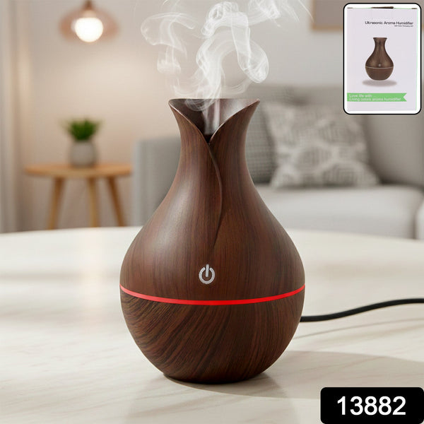  Mini Wooden Vase Pot Diffuser Mist Humidifier - lifestyle