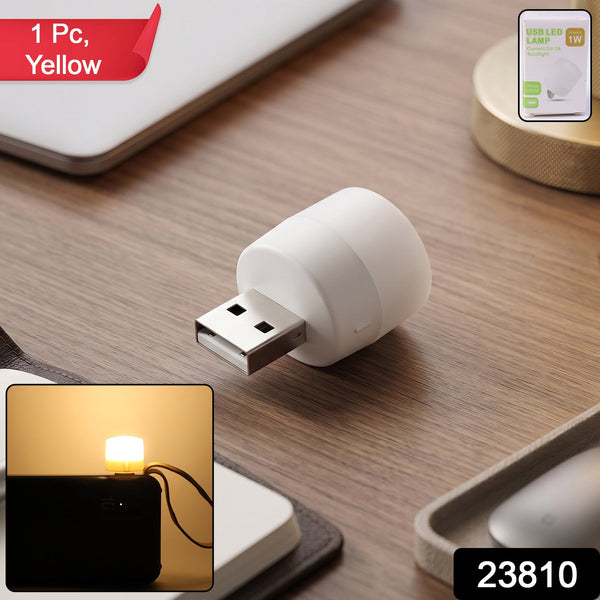 Yellow USB LED LAMP Night Light, Plug Small Led Nightlight  (1 Pc)